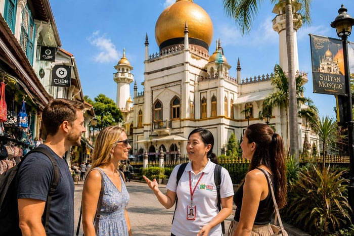 Arab Street, Raffles Hotel, Passeio pelo Jardim Botânico da UNESCO