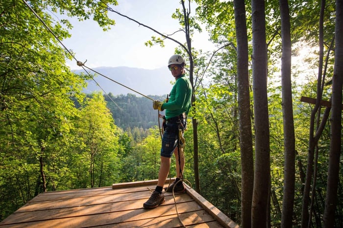 Bled: Europa's langste zipline-avontuur over de rivier Dolinka