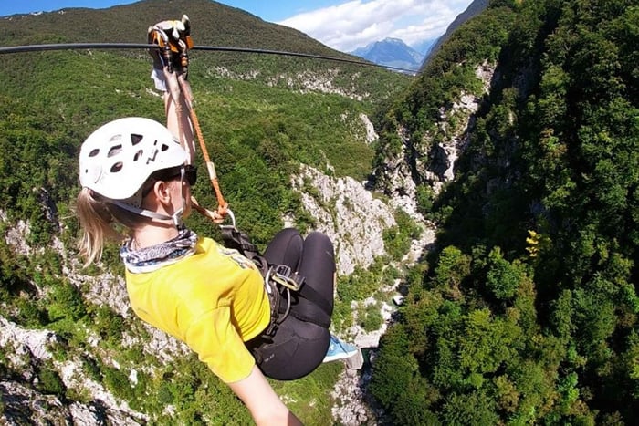 Bovec: Canyon Učja - den længste ziplinepark i Europa