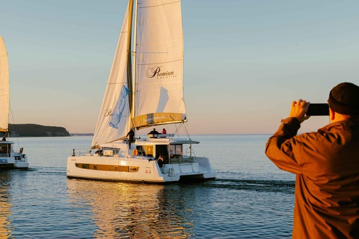 Gdansk/Sopot: Private Catamaran Cruise