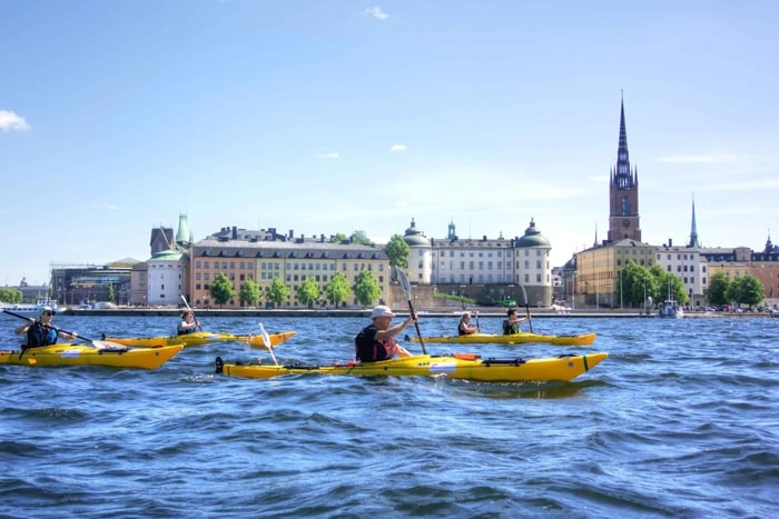 Stockholm: Guidet kajakkbytur og valgfritt midtsommermåltid