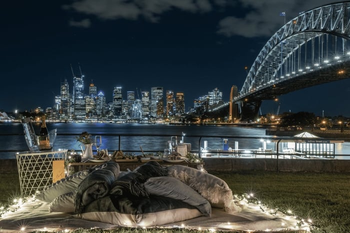 Lyxig picknick för 2 med utsikt över Sydney Harbour på Kirribilli