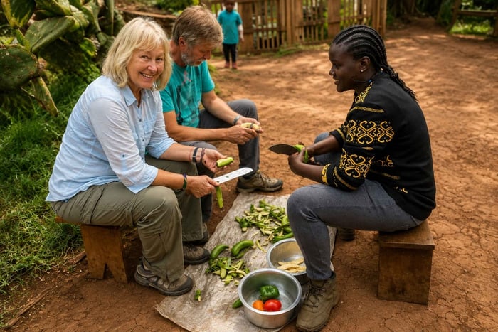 Desde Moshi: tour por un pueblo chagga con experiencia del café