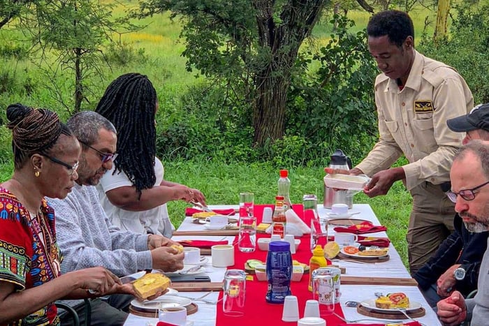Serengeti-ballongtur og luksusfrokost i bushen