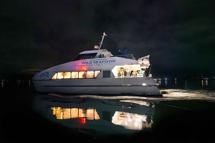 Hobart: Sea to Sky Night Cruise with Dinner & Welcome Drink