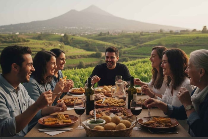 Wine, History and Gastronomy Sightseeing Tour at a Local Guachinche
