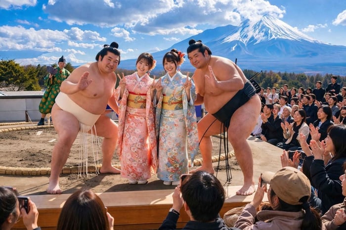 Lake Yamanaka: Sumo Show & Kimono Experience at Mount Fuji