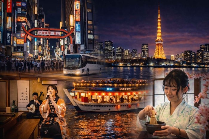 Tokyo Night Tour Dinner Cruise, Tokyo Tower,Shibuya&Shinjuku
