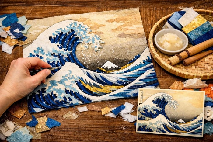 Tokyo : atelier d'artisanat traditionnel japonais en papier washi