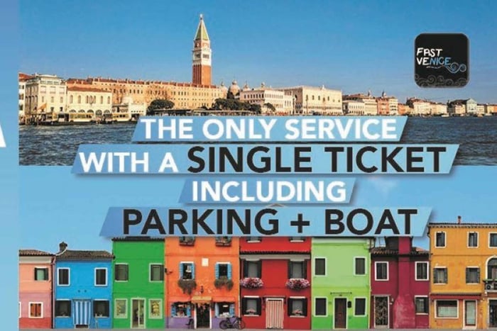 From Punta Sabbioni: Venice, Murano, Burano parking included