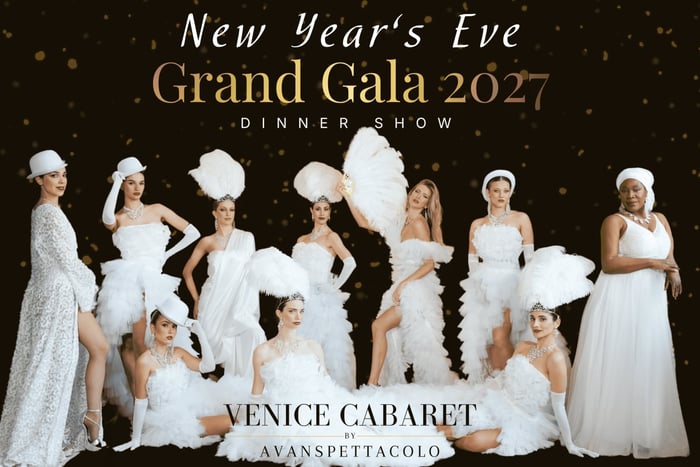 Veneza: Grande Gala de Ano Novo de 2027 e Jantar com Espetáculo de Cabaré