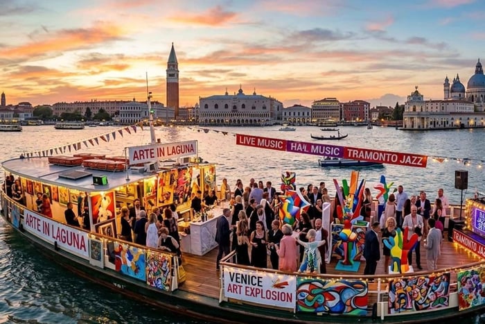 Sunset Boat Tour with Jazz Music and Contemporary Art