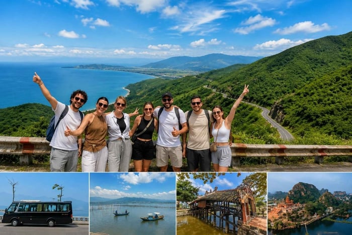 Au départ de Hué : transfert en bus vers Hoi An avec 4 arrêts touristiques