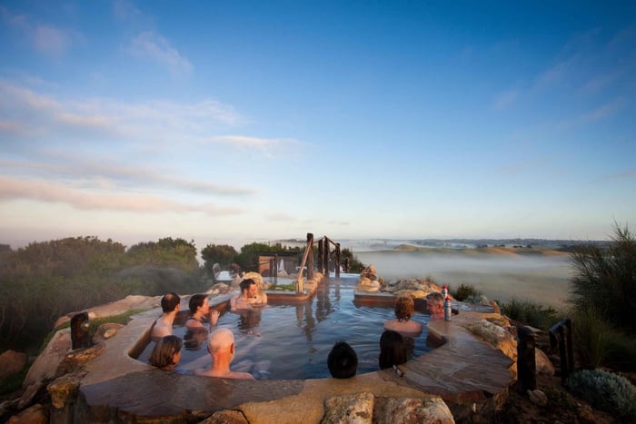 Von Melbourne aus: Peninsula Hot Springs & Bathing Boxes Tour