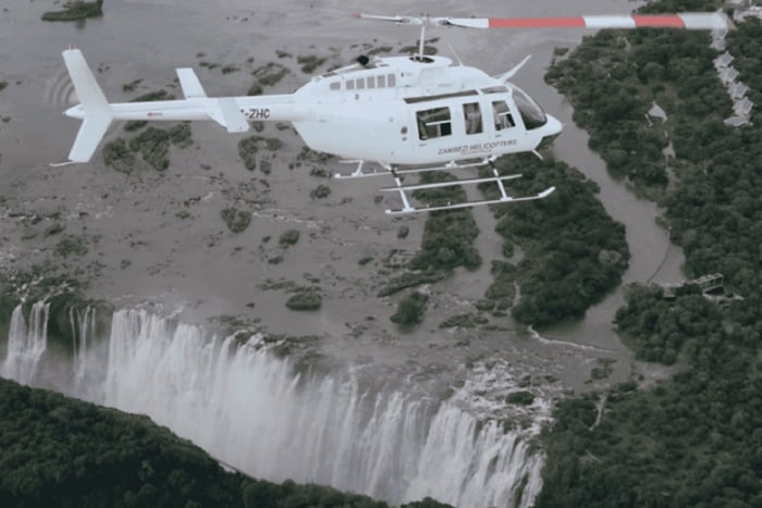 Victoriafallen: 13 minuters helikopterflygning