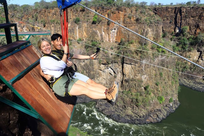 Victoria Falls: Experiência de tirolesa com transferes