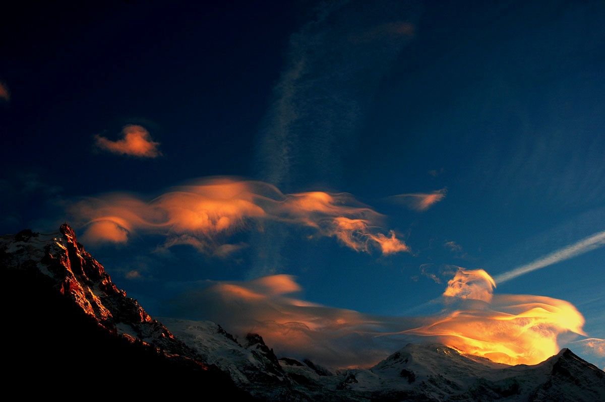 Sunset over Mont Blanc Massif