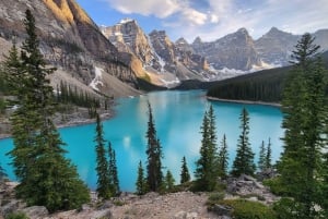 Banff/Canmore: Soluppgång vid Moraine Lake med Lake Louise som tillval
