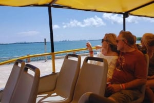 Cancún: stadsrondleiding met gids en winkelen in een dubbeldekkerbus