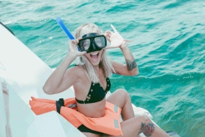 Cancún: Premium katamaran med transport og havneavgift