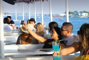 Cartagena: Sunset boat ride on the bay with an open bar and a musical show!