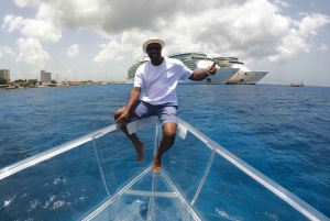 Cozumel: Transparent Boat Tour with Snorkeling and 2 Beers