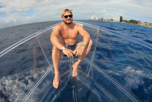 Cozumel: Transparent Boat Tour with Snorkeling and 2 Beers