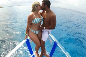 Cozumel: Transparent Boat Tour with Snorkeling and 2 Beers