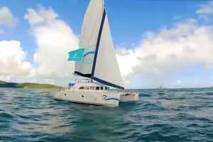 Fajardo: Dagskryssning med katamaran till Palomino Island med lunch