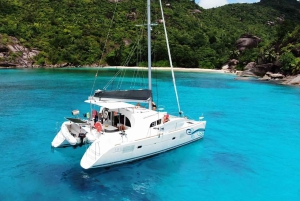 Fajardo: Dagskryssning med katamaran till Palomino Island med lunch