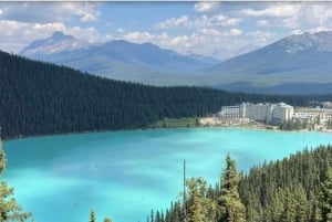 Nascer do sol no Moraine Lake e Lake Louise a partir de Calgary/Canmore/Banf