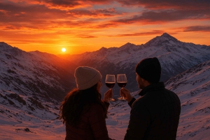 Santiago : coucher de soleil dans la Cordillère Valle Nevado + Vallée de l'Ovni et pique-nique