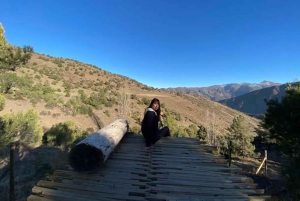 Santiago : coucher de soleil dans la Cordillère Valle Nevado + Vallée de l'Ovni et pique-nique
