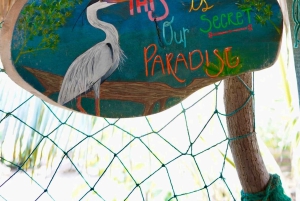 Typical lunch on beach, mangrove tour & fishing with natives