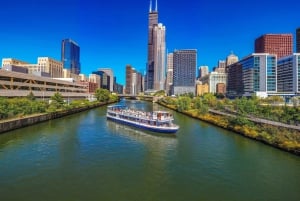 Chicago: Crociera sul fiume dell'architettura e tour in autobus Hop-on Hop-off