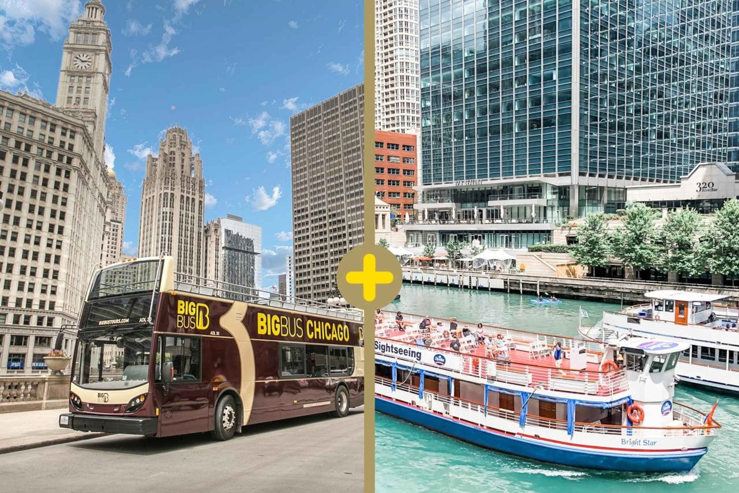Chicago : Architecture River Tour et Hop-on Hop-off Bus Tour