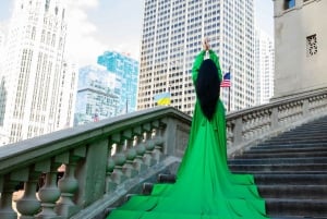 Chicago: Luxuriöses privates Flying Dress Fotoshooting an 2 Orten