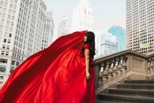Chicago: Sesión de fotos privada de lujo con vestido de vuelo 2 localizaciones