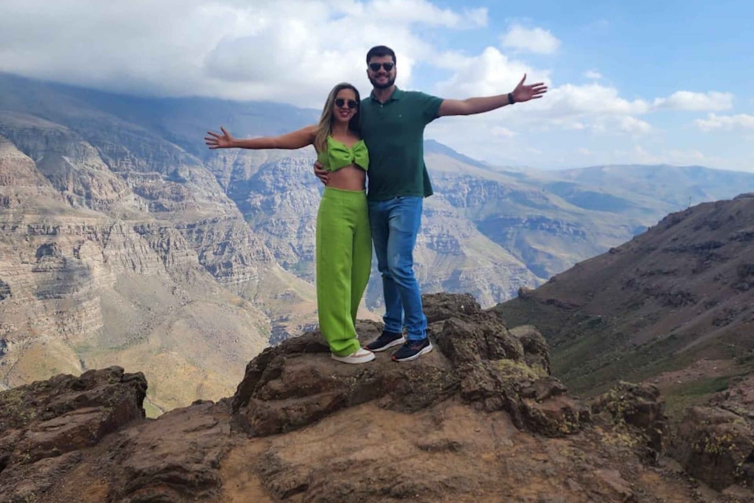 Andes zonsondergang - Cordillera Andes panorama met picknick