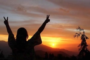 Andes sunset - Cordillera Andes panoramic with picnic