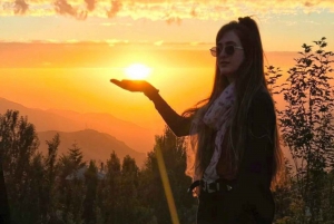 Andes sunset - Cordillera Andes panoramic with picnic