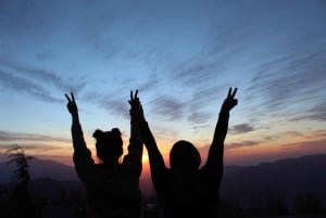 Andes zonsondergang - Cordillera Andes panorama met picknick
