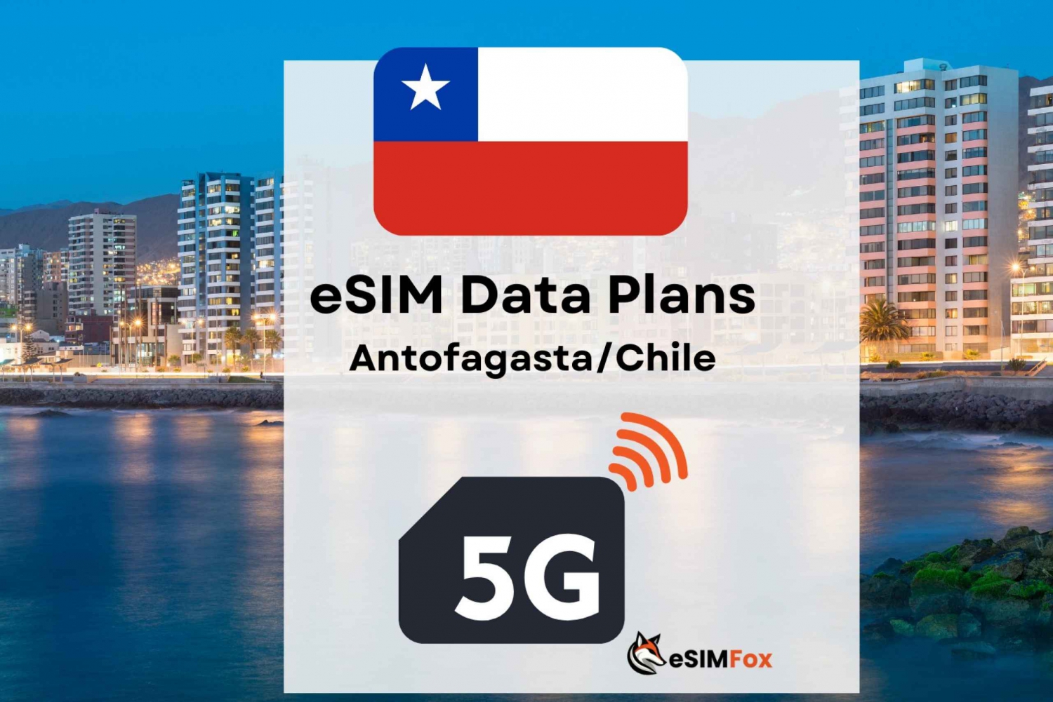 Antofagasta: eSIM Internett-dataplan for Chile