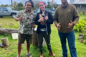 Påskön: Demo av hur man täljer en Moai-staty