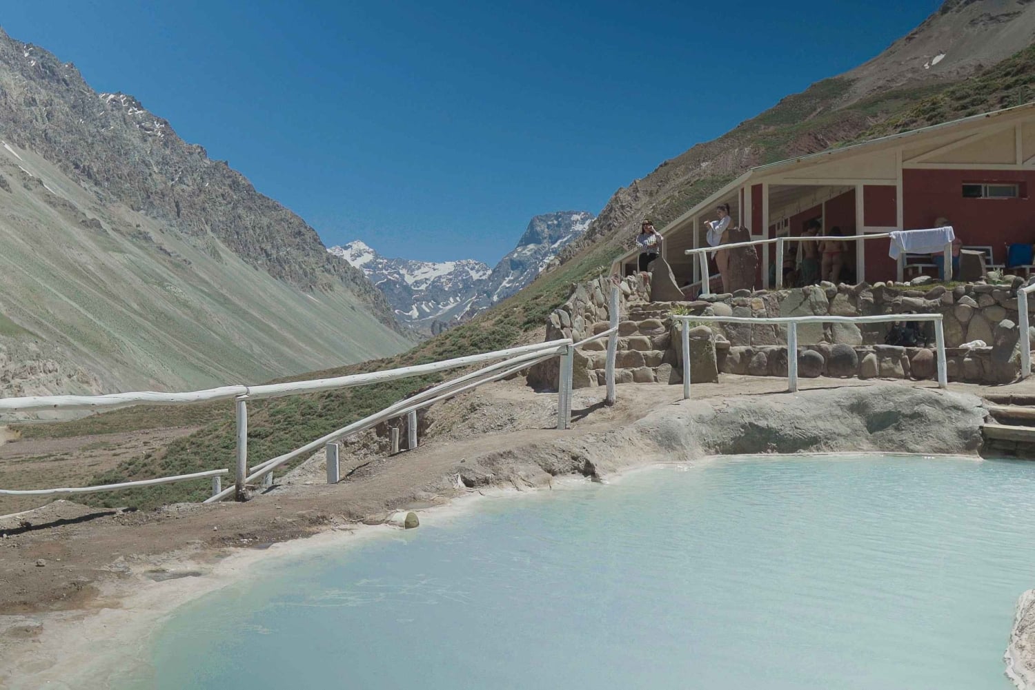 Von Santiago: Colina Thermalbäder und Embalse el Yeso mit Picknick