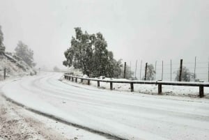 Fra Santiago: Panoramisk sne-tur i Farellones-regionen.