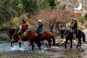 Horseback riding, river, and mountains in Pisco Elqui