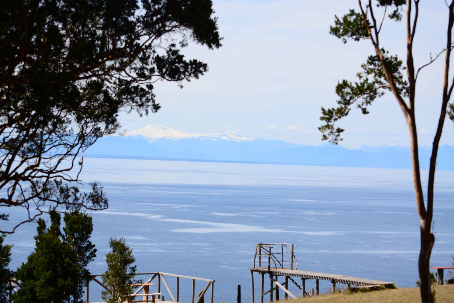 Ön Lemuy: Kyrkor och träd i Chiloé.