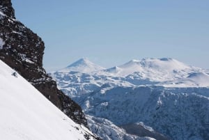 Mountain skiing ascent to Villarrica Volcano