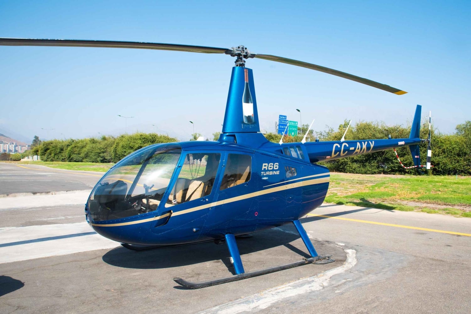 Visite privée en hélicoptère au-dessus de Santiago avec transport à l'hôtel